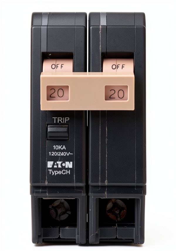 Eaton CHF220 Series 20A DP Circuit Breaker, Black, 20 Amp Plug-In-1