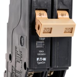 Eaton CHF220 Series 20A DP Circuit Breaker, Black, 20 Amp Plug-In-0