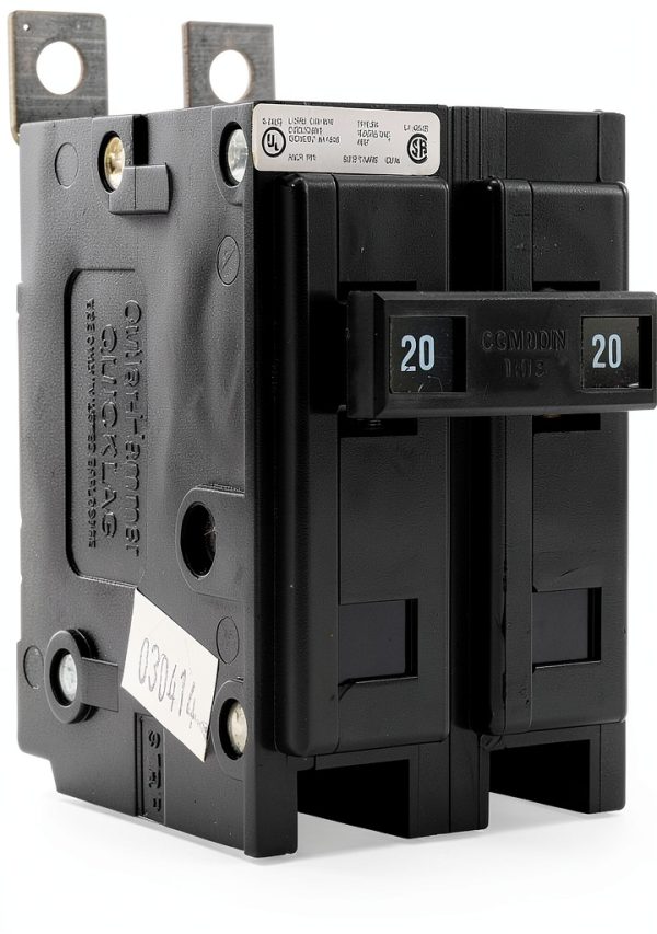 Cutler Hammer BAB2020 20A 2 Pole Circuit Breaker by Eaton Black-1