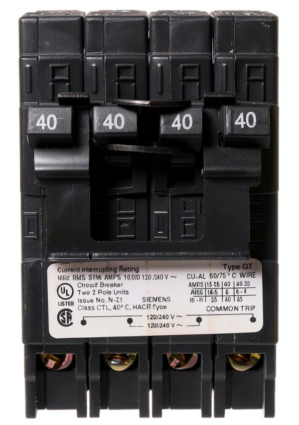 Siemens Q24040CT2 Two 40-Amp Double Pole Circuit Breaker-1