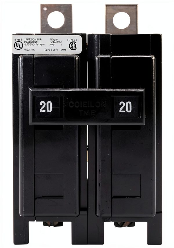 Cutler Hammer BAB2020 20A 2 Pole Circuit Breaker by Eaton Black-0