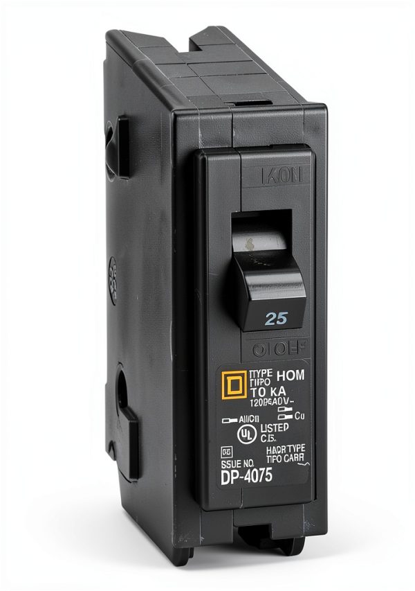 Square D Plug in Circuit Breaker, HOM, Number of Poles 1, 25 Amps, 120VAC, Standard-0