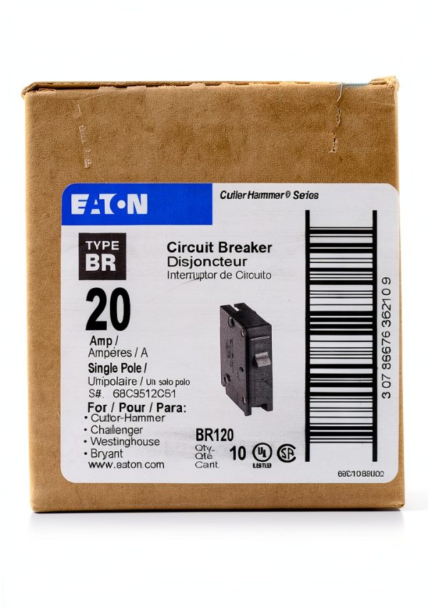 Eaton Cutler-Hammer BR120 20A Circuit Breaker 10-Pack Black-3